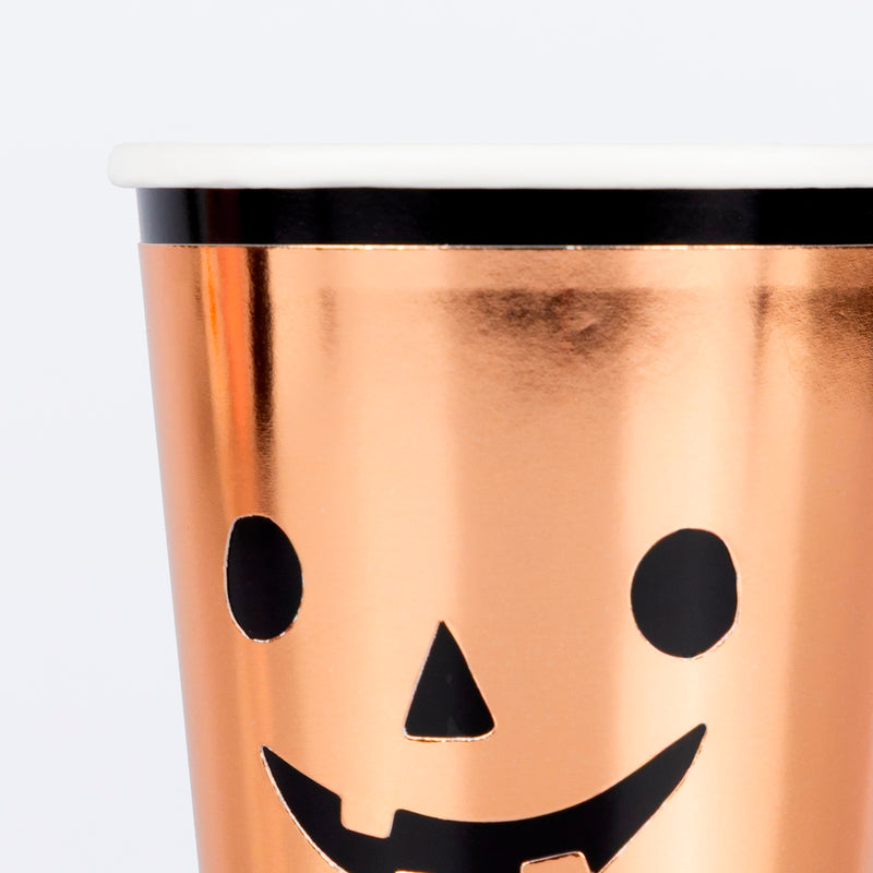 Copper Pumpkin Cups, Pack of 8