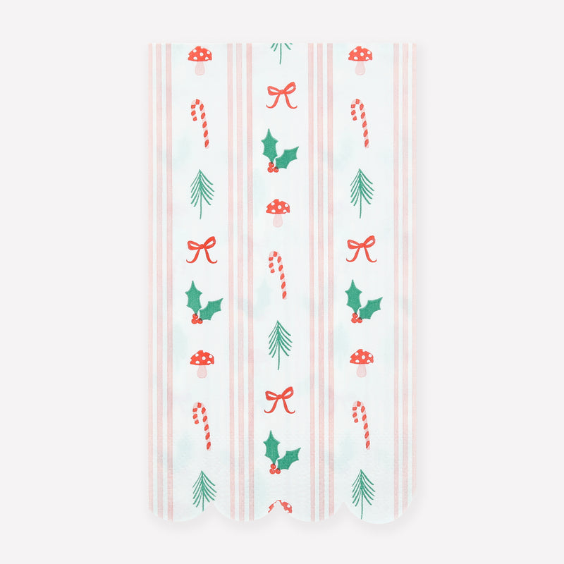Festive Icon Stripes Guest Towels, Pack of 16