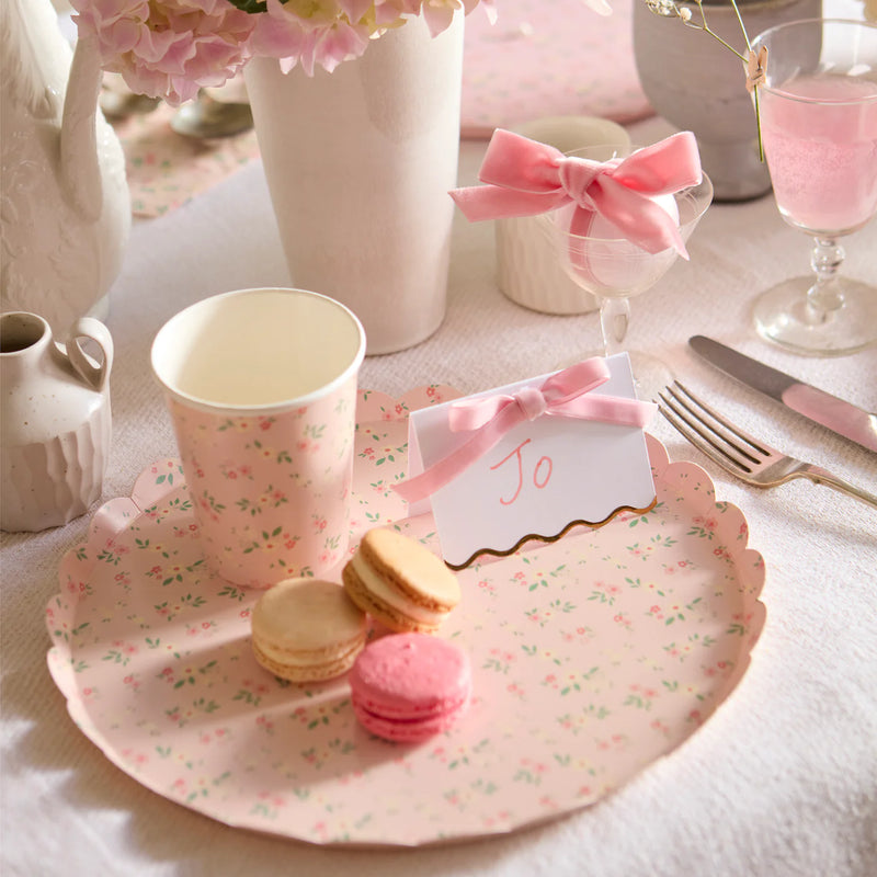 Pastel Velvet Bow Placecards, Pack of 6