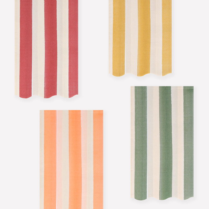 Fall Stripe Guest Towels, Pack of 16