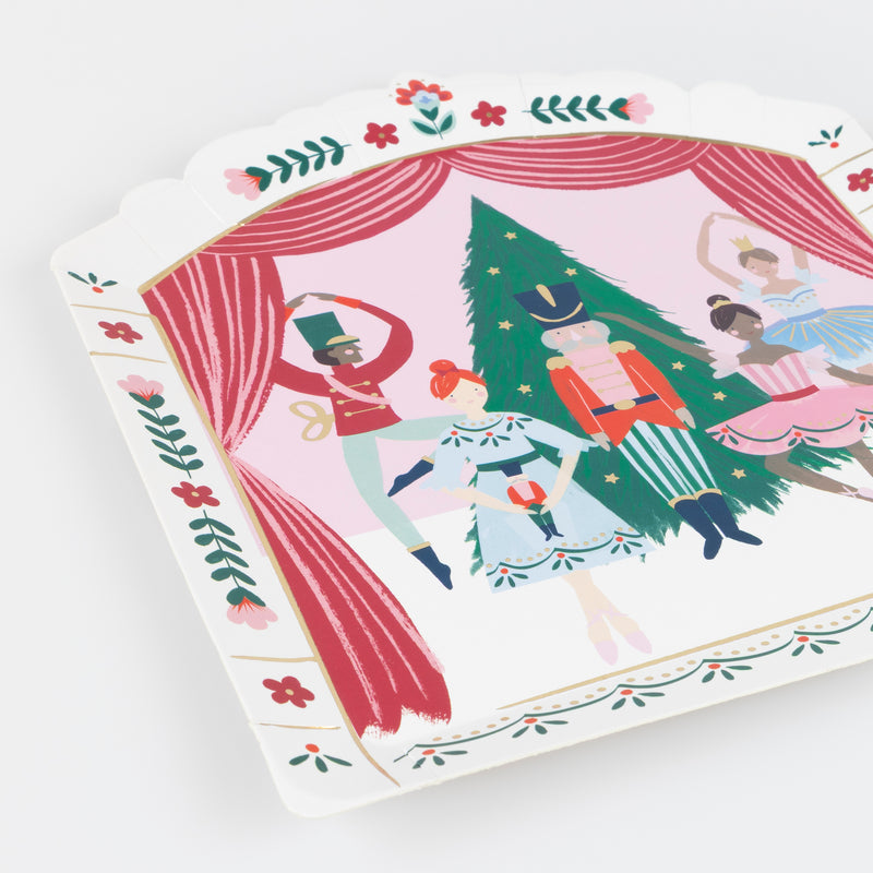Nutcracker Ballet Stage Plates, Pack of 8