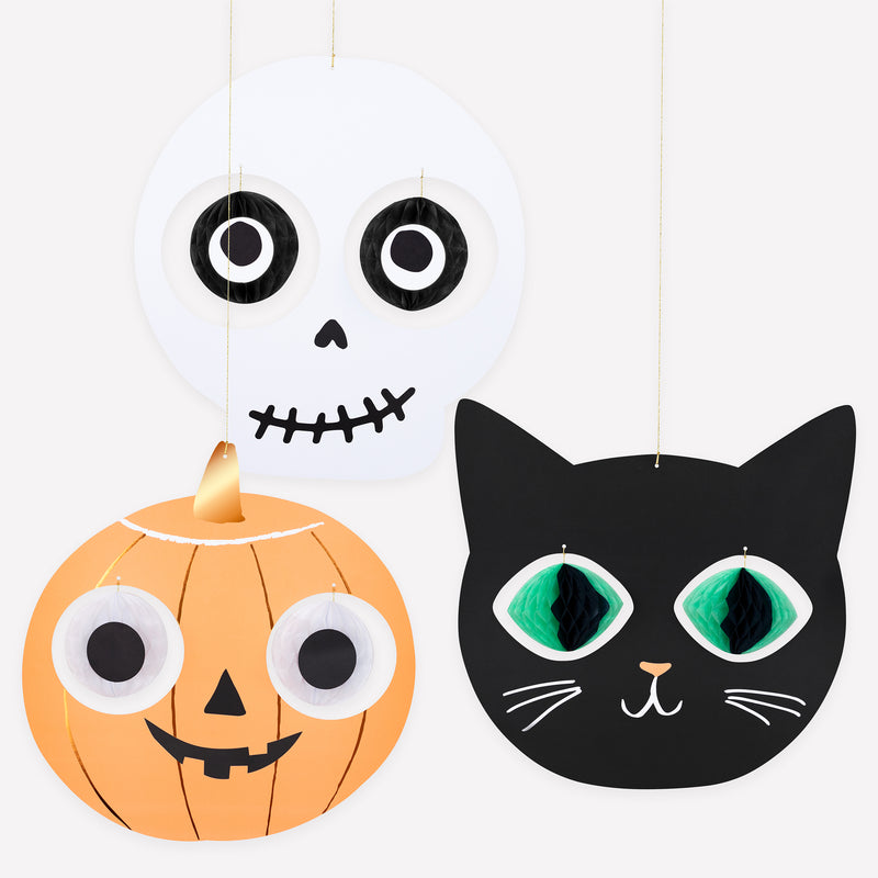 Halloween Heads Hanging Decorations, Pack of 3