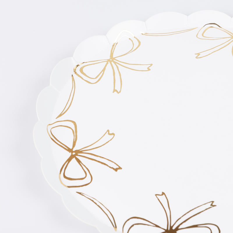 Gold Bow Side Plates, Pack of 8