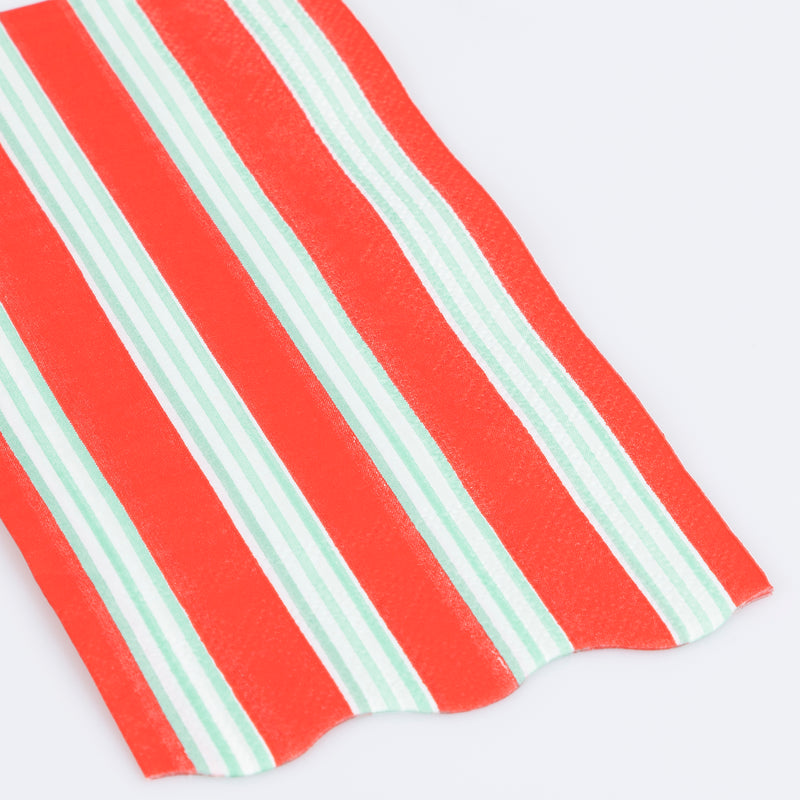 Festive Stripe Guest Towels, Pack of 16