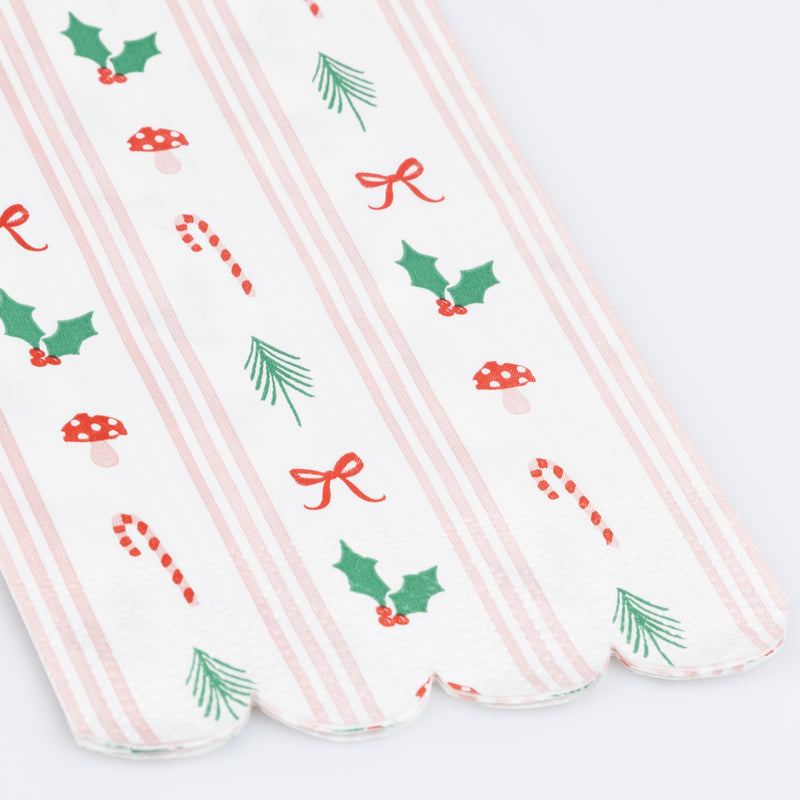 Festive Icon Stripes Guest Towels, Pack of 16