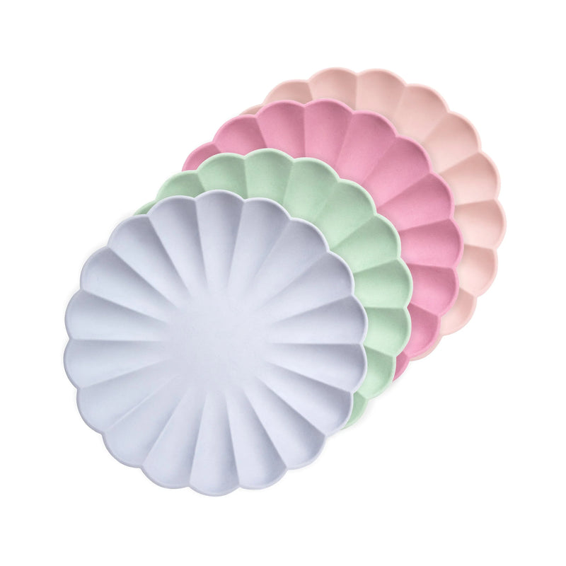 Small Multicolor Compostable Plates, Pack of 8