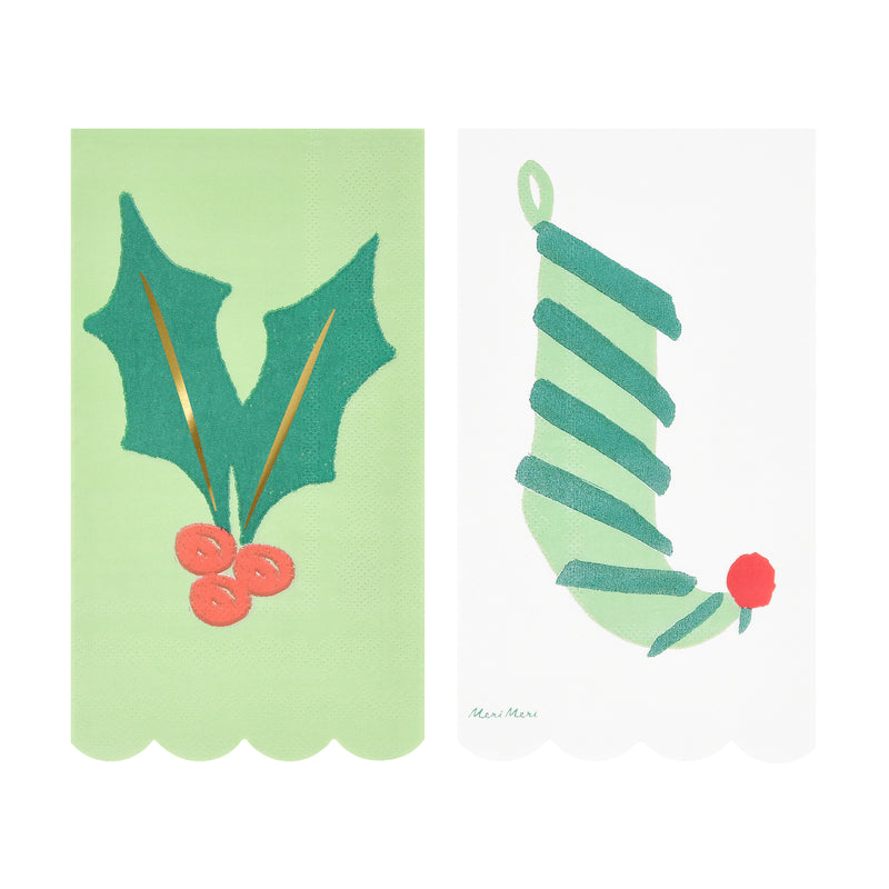Mixed Christmas Icon Guest Towels, Pack of 16