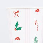 Festive Icons Stripes Cups, Pack of 8