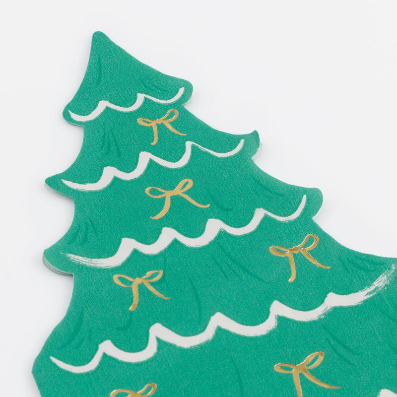 Gold Bow Tree Napkins, Pack of 16