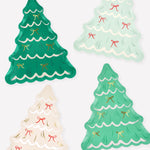 Christmas Tree With Bows Plates, Pack of 8