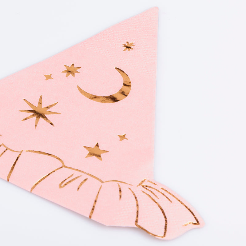 Pink Witch Hat Napkins, Pack of 16