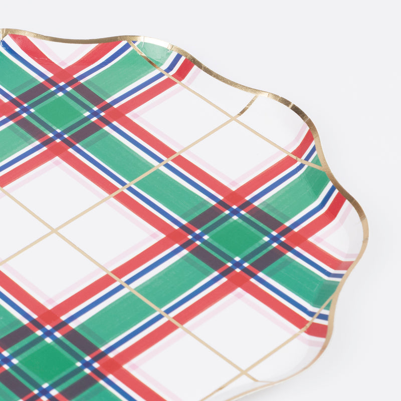 Tartan Side Plates, Pack of 8