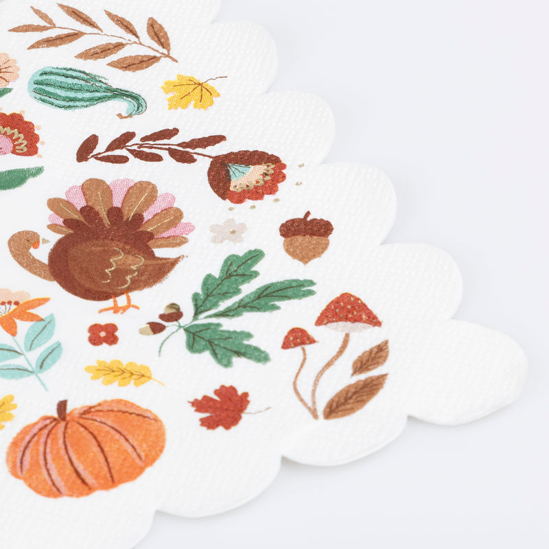 Folk Fall Large Napkins, Pack of 16