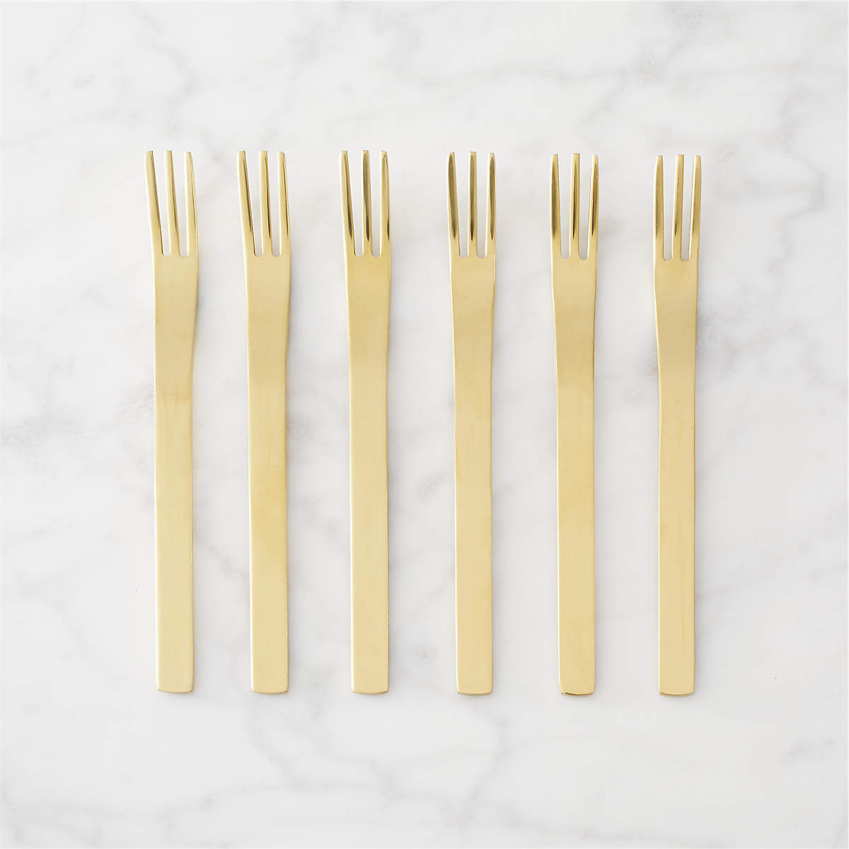 Mini Gold Cocktail Forks, Set of 6