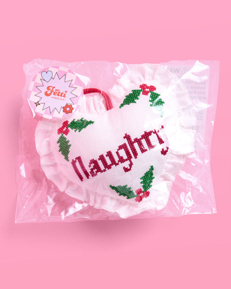 Naughty or Nice Ornament - cross stitch ornament