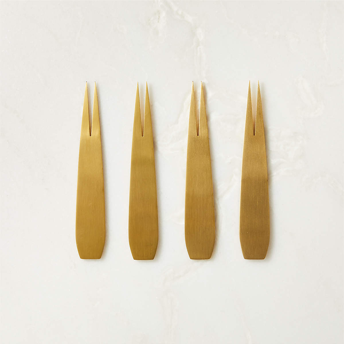 Piton Gold Cocktail Forks, Set of 4