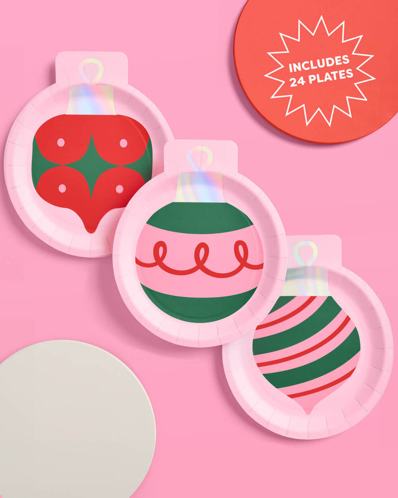 Ornament Plates - 24 paper plates