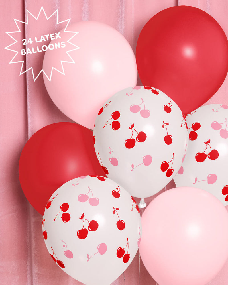 Cherry Balloons , Pack of 24