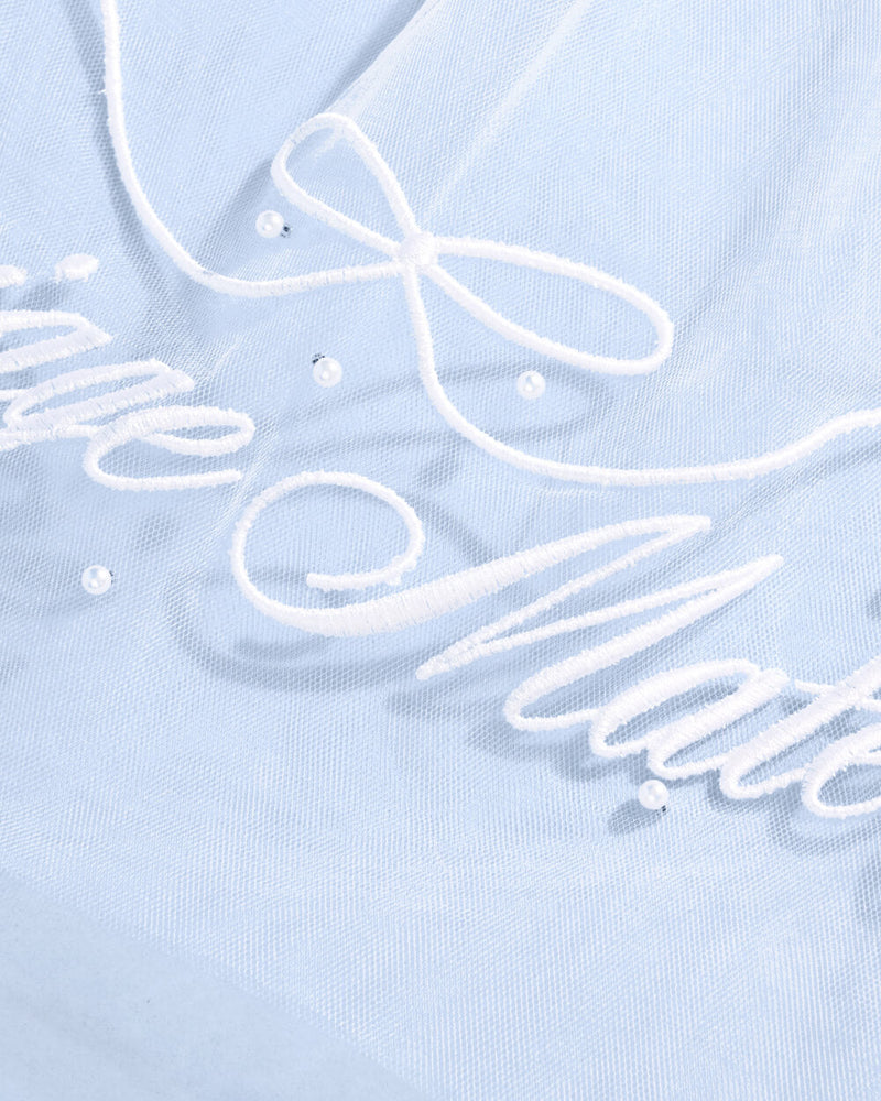 Marriage Material Veil - Embroidered Veil W/ Pearls
