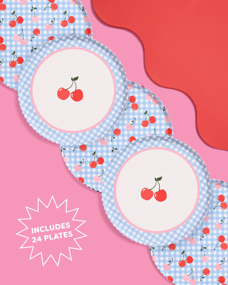 Cherry Plates, Pack of 24