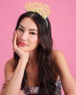 Golden Girl Bday Headband - fringe headband