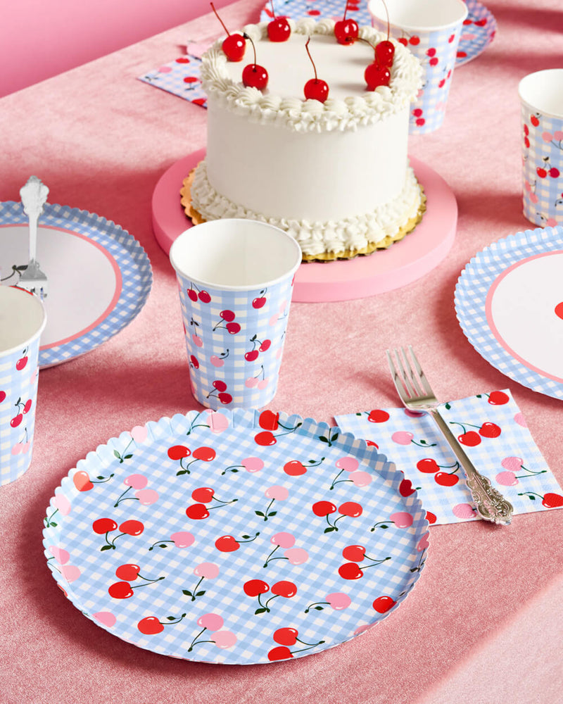 Cherry Plates, Pack of 24