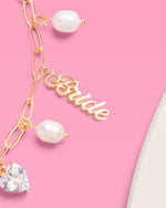 Bride Charm Bracelet - Gold, Rhinestones & Pearls