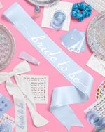 Something Blue Sash - Blue Satin Sash