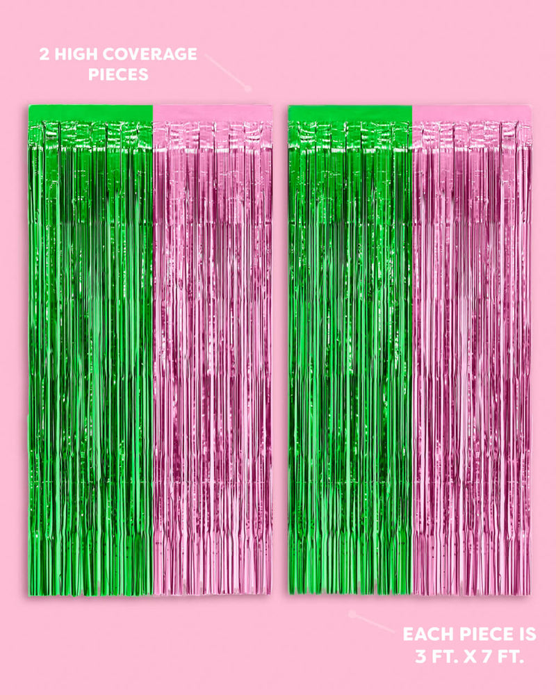 Pink & Green Curtain