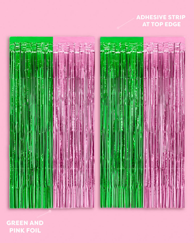 Pink & Green Curtain
