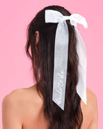 Bride To Be Bow - White Embroidered Bow