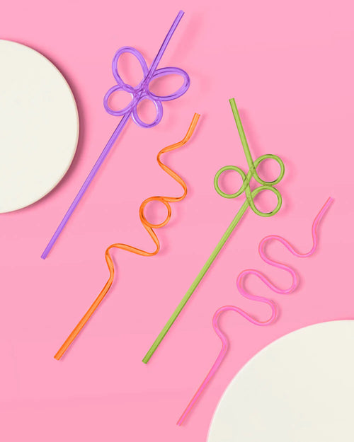 Rainbow Party Straws - 20 reusable straws