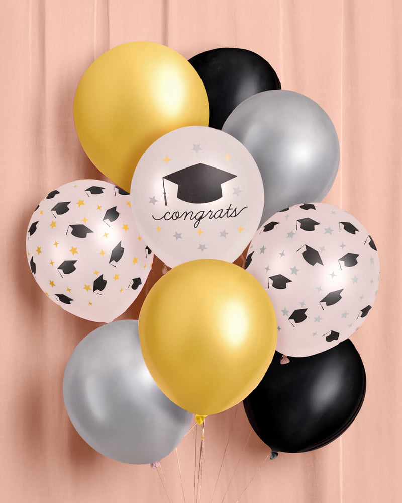 Congrats Grad Balloons, Pack of 24