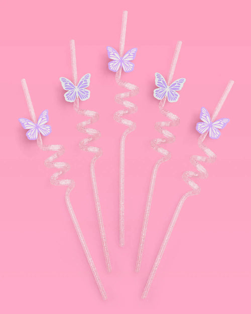 Butterfly Reusable Straws, Pack of 16