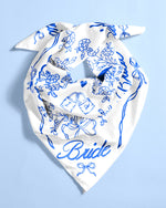 Something Blue Headscarf - White Silk Bride Head Scarf