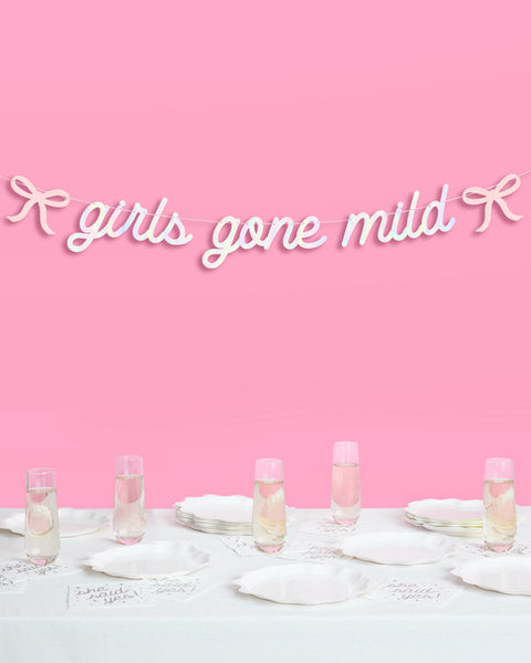 Girls Gone Mild Banner - iridescent foil banner | Paperless Post Party Shop