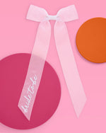 Bride To Be Bow - White Embroidered Bow