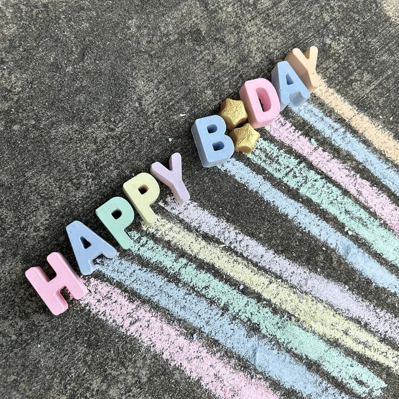Happy Birthday Gift Box - Handmade Sidewalk Chalk