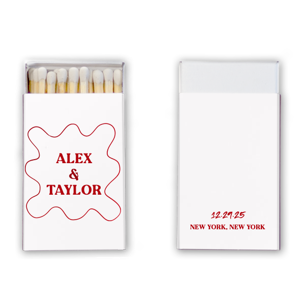 Pasta Party Custom Matchboxes, Red Foil