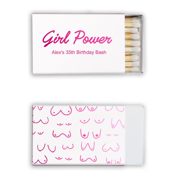 Girl Power Custom Matches, Pink Foil