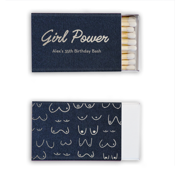 Girl Power Custom Matches, Silver Foil