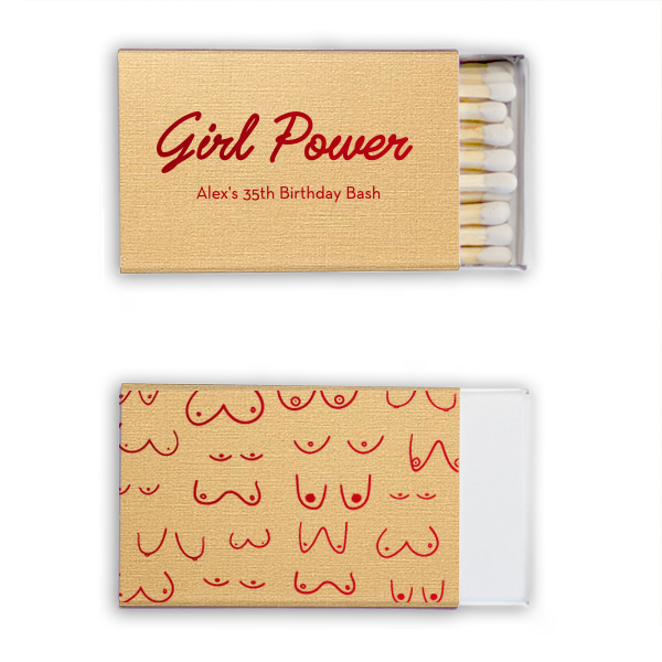 Girl Power Custom Matches, Red Foil