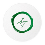 Wax Stamp Coasters, Green Foil