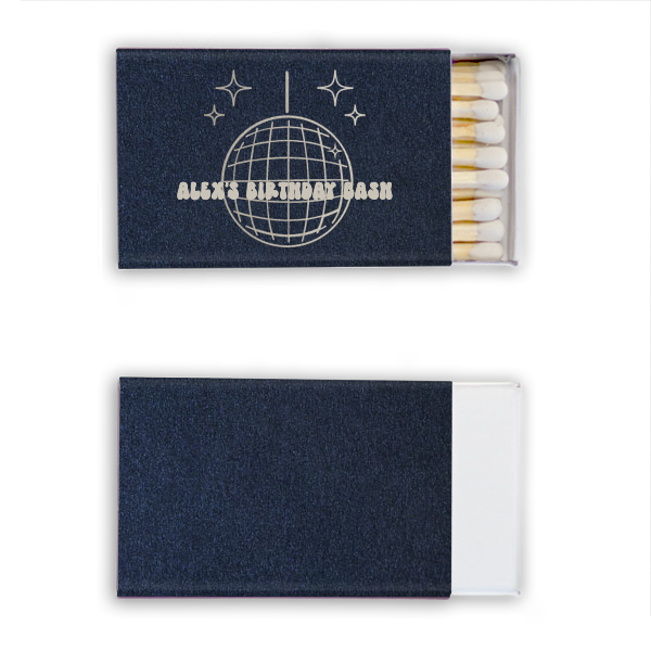 Disco Ball Custom Matches Silver Foil Paperless Post Party Shop