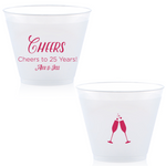 Custom Cheers Anniversary Cup, Fuchsia Foil