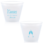 Custom Cheers Anniversary Cup, Turquoise Foil