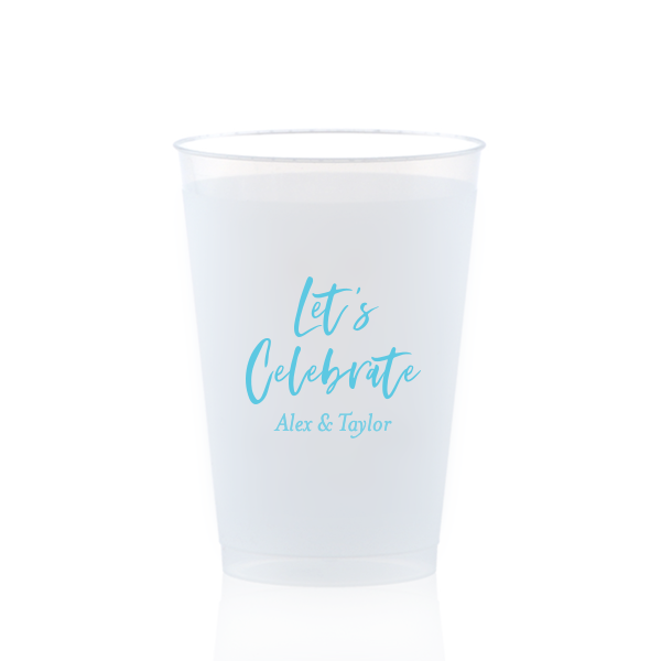 Let's Celebrate Custom Cup, Turquoise Foil