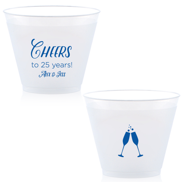 Custom Cheers Anniversary Cup, Royal Blue Foil