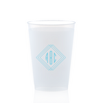 Angles Monogram Cup, Turquoise Foil