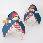 Blue Pirate Party Hats, Pack of 8